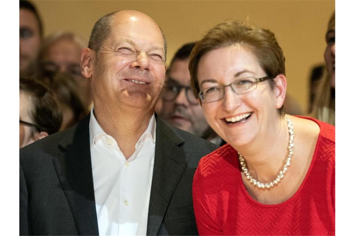 Im Rennen um den SPD-Vorsitz haben Klara Geywitz und Olaf Scholz weitere Unterstützung erhalten. Foto: Bernd von Jutrczenka/dpa