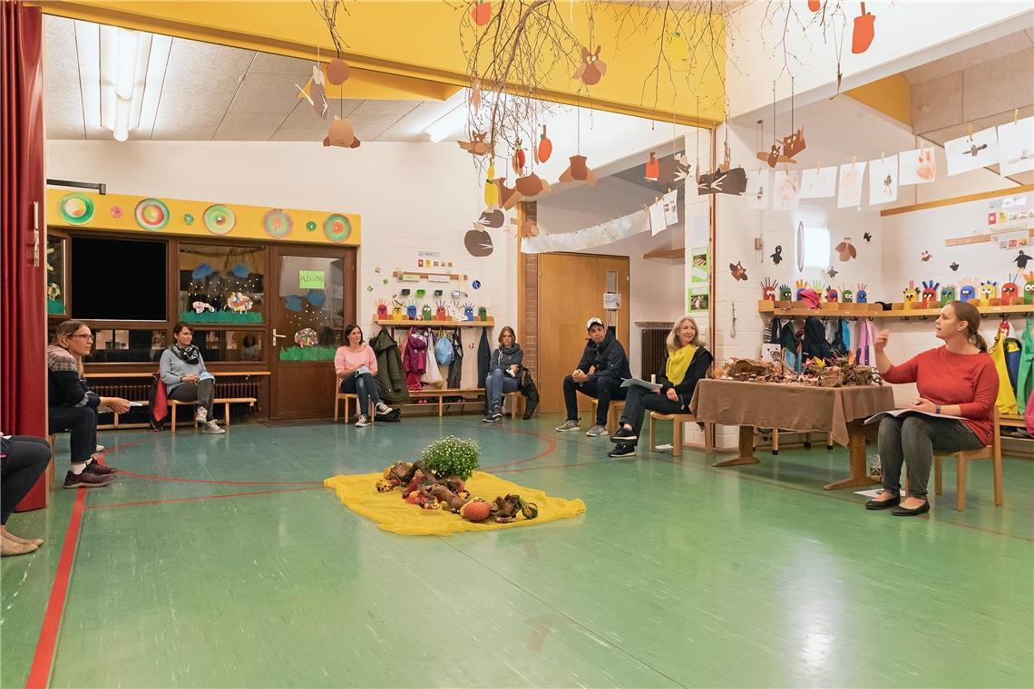 Individuelle Lösungen für Elterntreffen Im Rietenauer Kindergarten in Aspach hat bereits eine Informationsveranstaltung für die Eltern stattgefunden – mit Abstand und geöffneten Fenstern. Foto: J. Fiedler