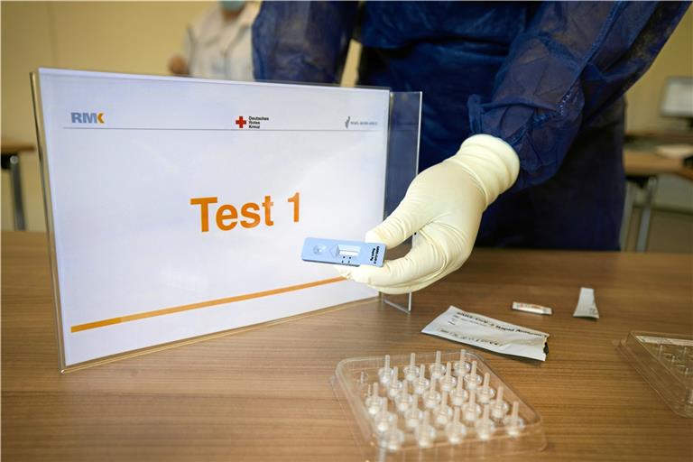 Im Testzentrum in Winnenden wurden in der ersten Woche bereits 431 Proben genommen. Foto: Fuchs/Rems-Murr-Kliniken