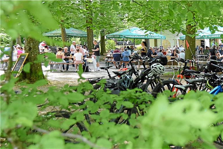 Im Waldheim in der Wilhelm-Erlenbusch-Straße 1 in Backnang bleibts unter den großen Bäumen auch bei heißem Wetter angenehm kühl.