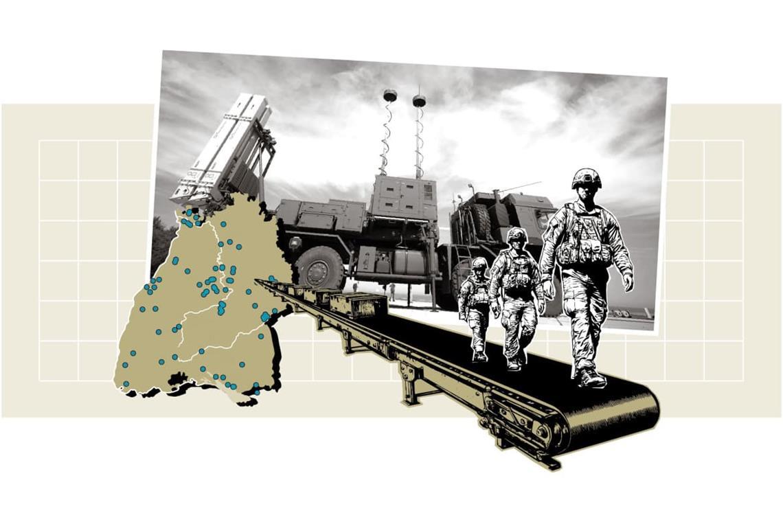 In Baden-Württemberg werden sehr unterschiedliche Arten von Rüstungsgütern hergestellt - am Bodensee etwa das Luftabwehrsystem Iris-T von Diehl Defence.
