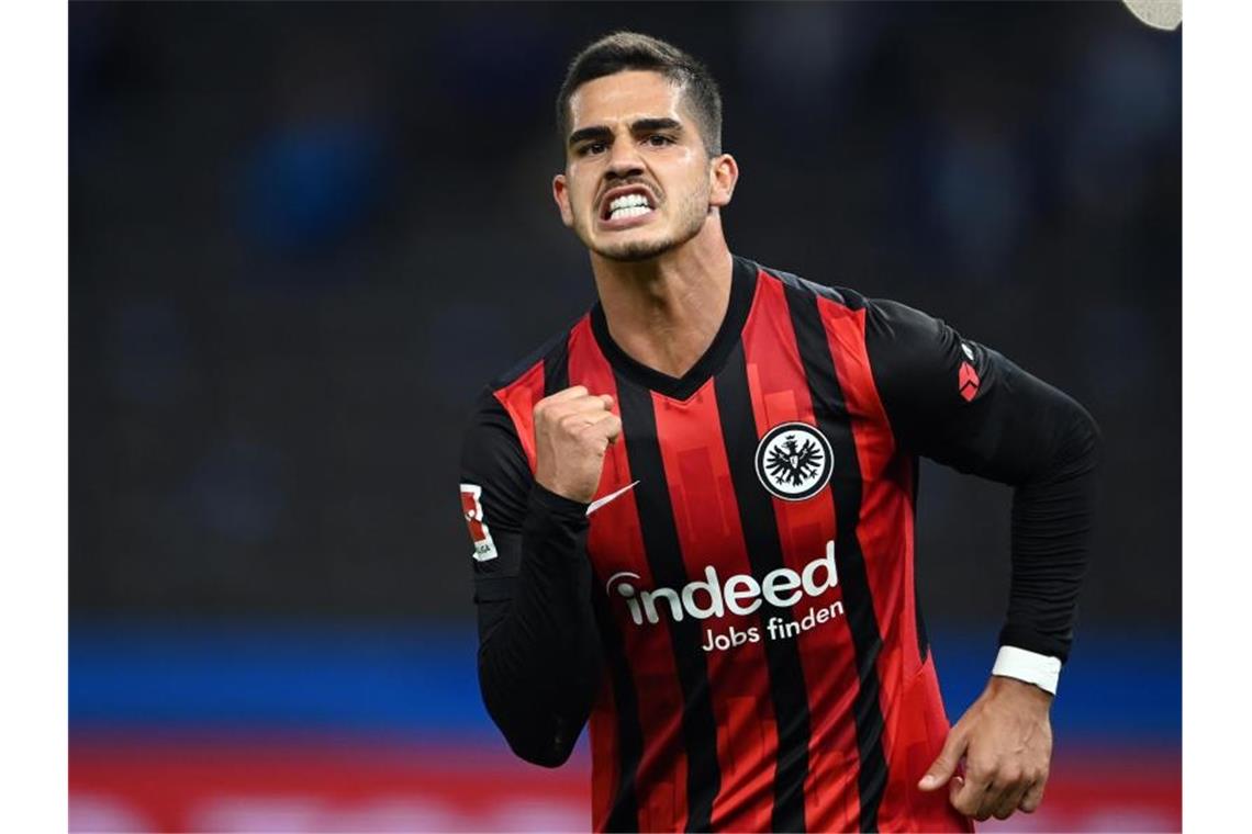 In Bremen wieder für Eintracht Frankfurt dabei: André Silva.. Foto: Soeren Stache/dpa-Zentralbild/dpa