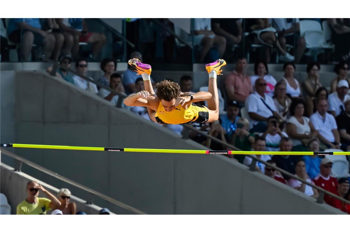 13. Stabhochsprung-Weltrekord: Duplantis über 6,29 Meter In Budapest wurde Duplantis 2023 auch Weltmeister.