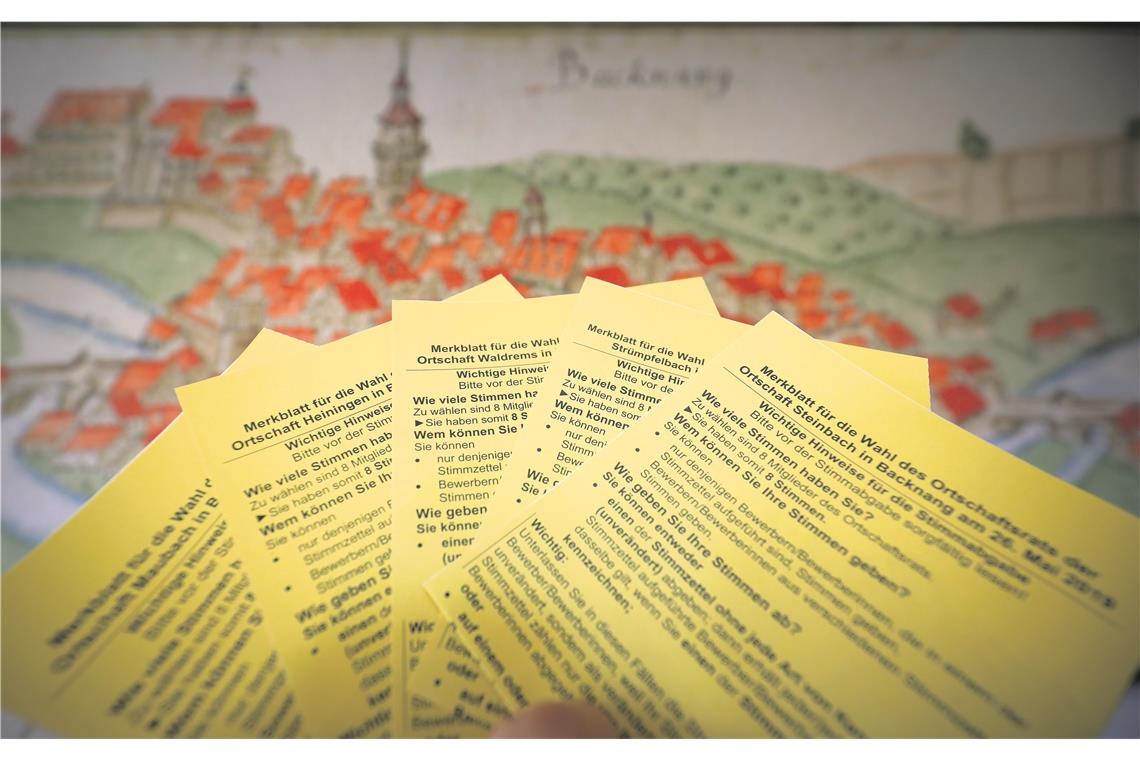 „Wichtiger als viele glauben“ In den fünf Backnanger Stadtteilen sind die Bürger am 26. Mai auch zur Wahl des Ortschaftsrats aufgerufen. Foto: A. Becher