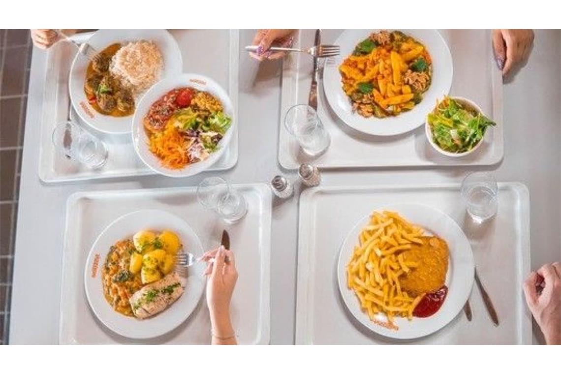 In den Mensen in Deutschland gibt es immer mehr veganes Essen. Fleisch und Fisch ist aber weiterhin im Angebot.
