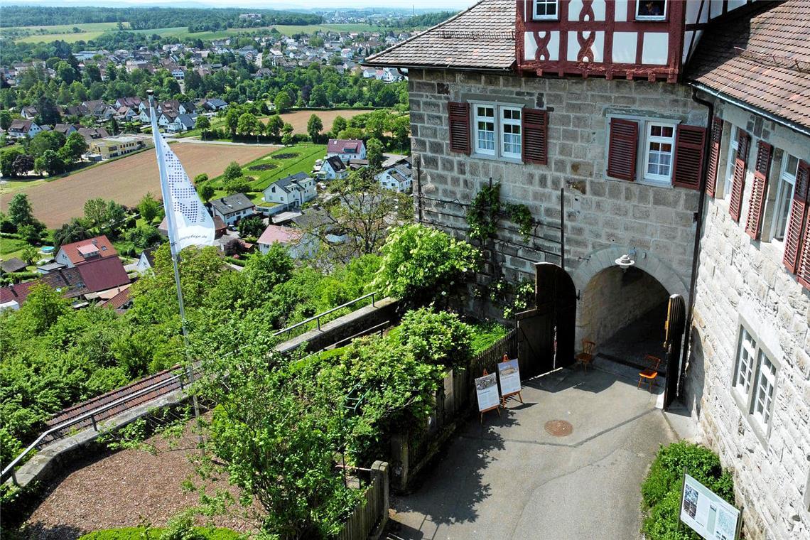 Die Burg Reichenberg wird neu genutzt In den Sommermonaten ist bei den Burgcafés viel Trubel auf der Burg. Foto: Paulinenpflege Winnenden