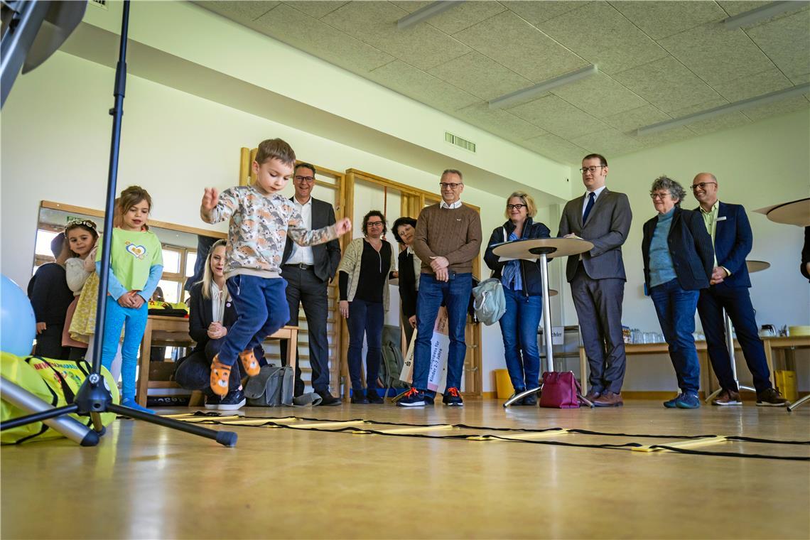 In der Kindertagesstätte Heininger Weg in Backnang ist die Freude an der Bewegung schon zu erkennen. Foto: Alexander Becher