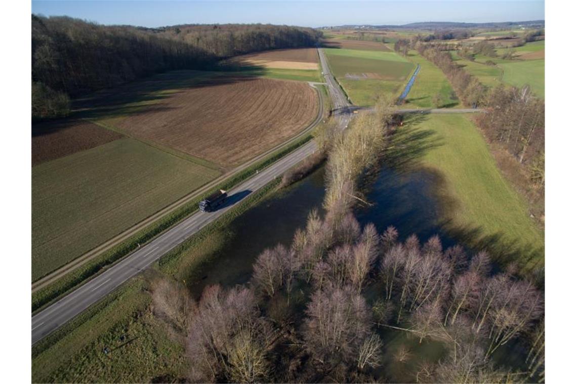 In der Nähe des Eppinger Ortsteils Adelshofen ist ein „Bibersee“ entstanden. Foto: Marijan Murat/dpa