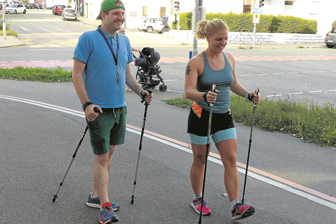 Die ehrenamtliche „Sportministerin“ In der Trainingsphase zum Kerner Nachtlauf waren Andi Koch und Franzi Wagishauser öfter sportlich unterwegs. Foto: Paulinenpflege