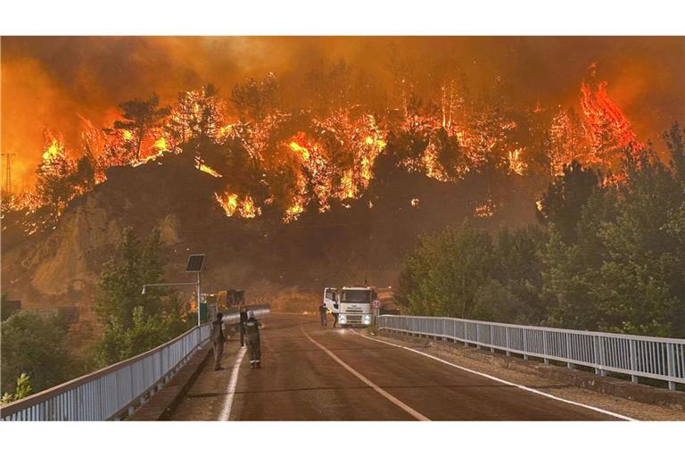 In der Türkei kämpfen Helfer gegen zahlreiche Waldbrände.