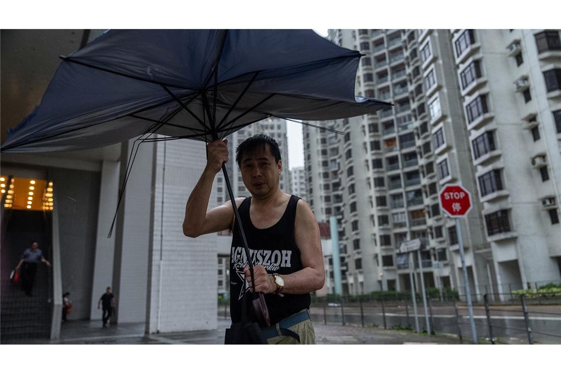In Hongkong galt die höchste Taifun-Warnstufe.