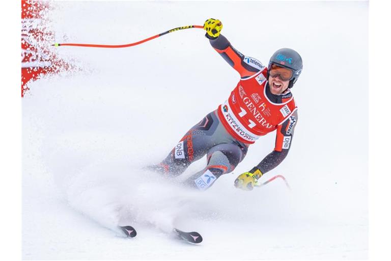 In Kitzbühel ist einmal mehr der Norweger Aleksander Aamodt Kilde der große Abfahrtsfavorit. Foto: Expa/Johann Groder/APA/dpa