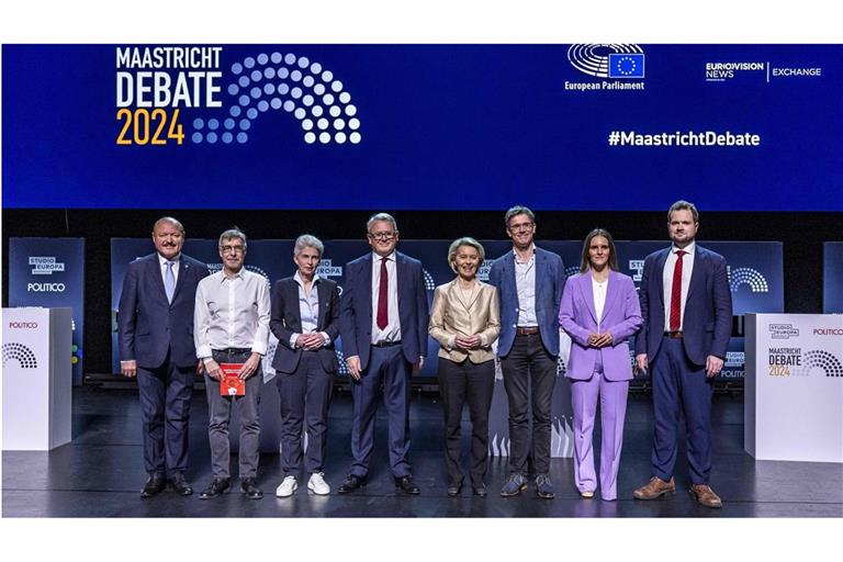 In Maastricht haben sich die Spitzenkandidaten der Fraktionen im Europaparlament vor der Europawahl im Juni eine  Debatte geliefert. Präsentiert wurde ein interessanter Abend, der aber  auf sehr wenig Interesse stieß.