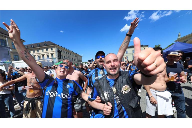 In München sind vor dem Champions League-Finale etliche Inter- und PSG-Fans zugegen.
