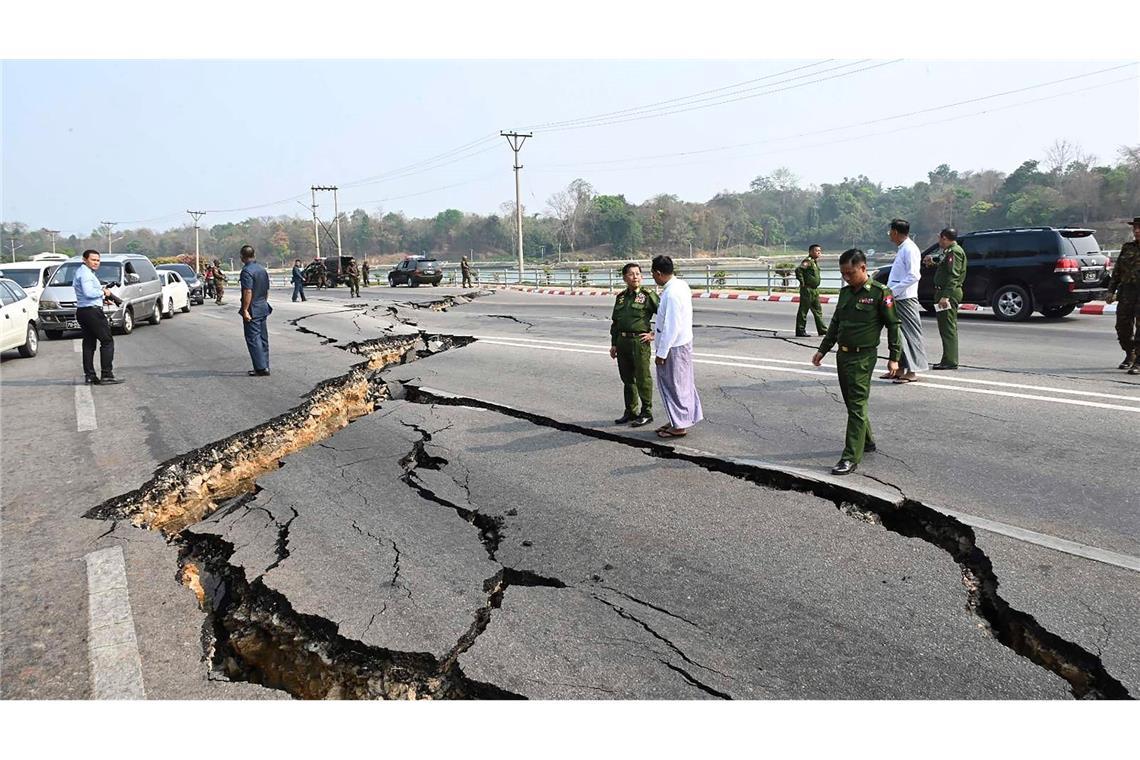 Zahl der Toten und Verletzten nach Erdbeben steigt In Myanmar richtete das Erdbeben schwere Schäden an.