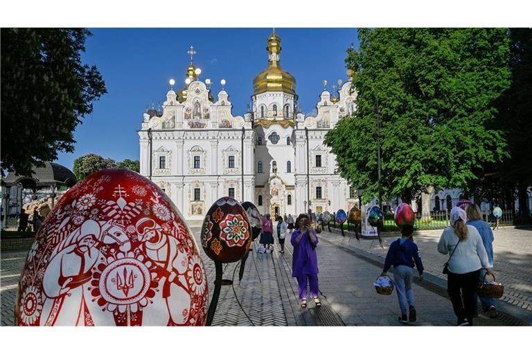 Infolge russischen Raketenbeschusses ist die Mariä-Entschlafens-Kathedrale des Unesco geschützten Höhlenklosters in der ukrainischen Hauptstadt in Kiew in Brand geraten. (Archivbild)
