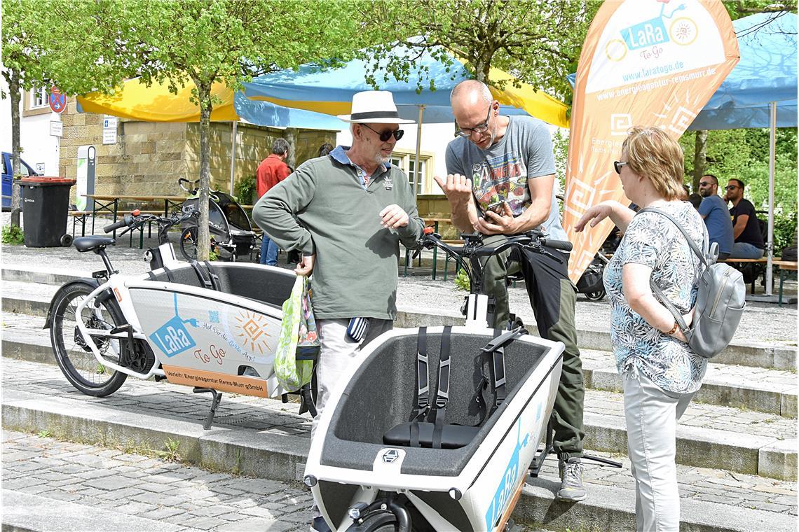 Informationen zum Thema Lastenrad. Tulpenfrühling in Backnang 2024. SK