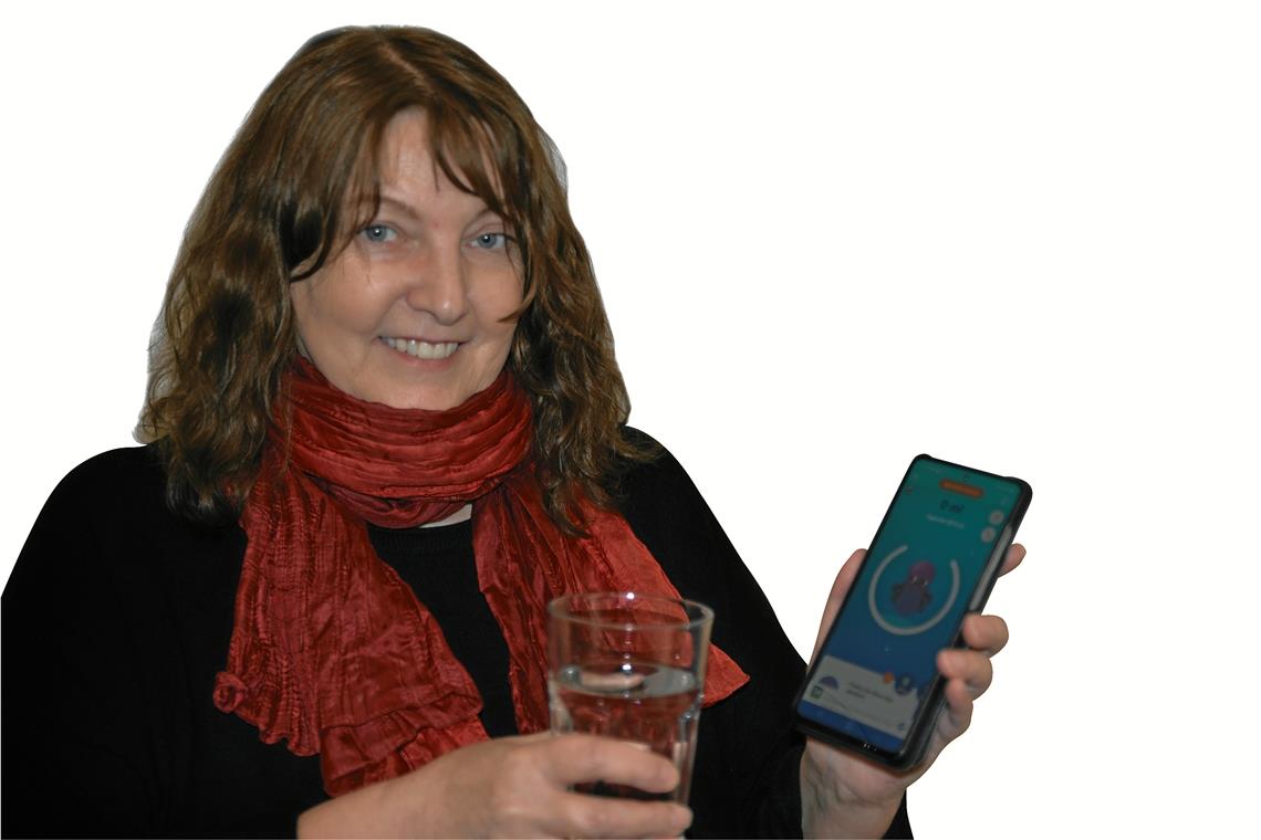 Fünf Apps im Test Ingrid Knack testet eine Wassertrink-App. Foto: privat