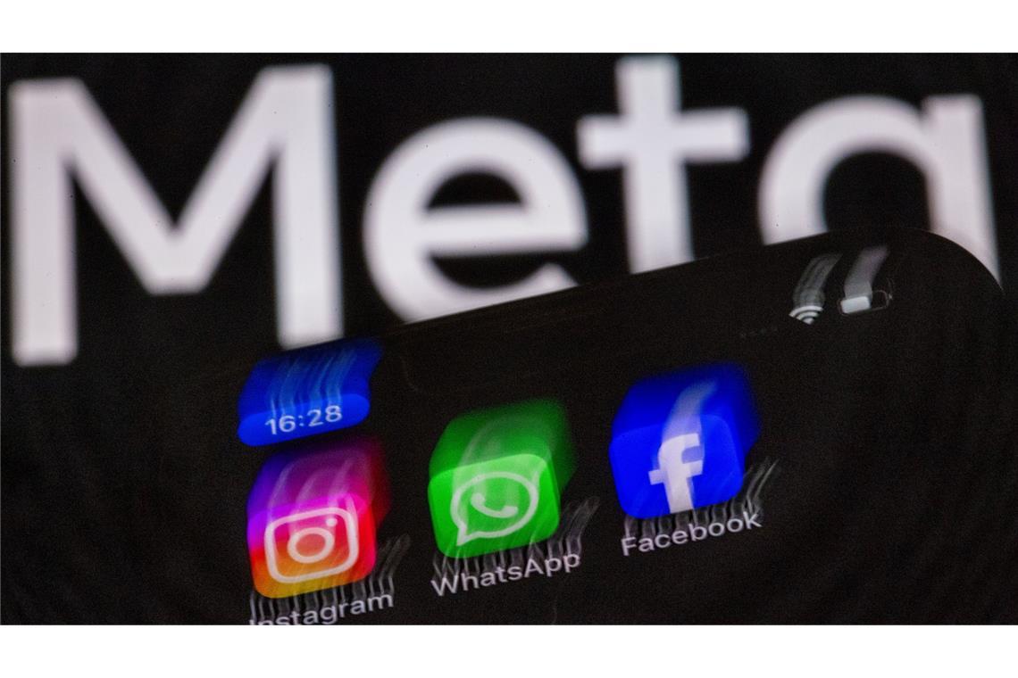 Instagram, WhatsApp und Facebook gehören zu Meta.