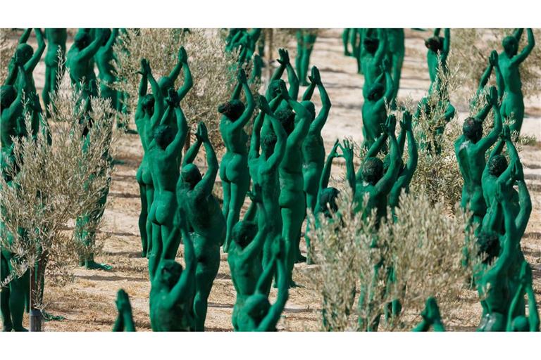 Intensives Grün: Spencer Tunicks erste Kunstinstallation in Andalusien.