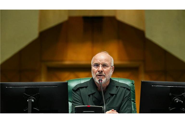 Irans Parlamentspräsident Ghalibaf pocht auf ein Ende der US-Seeblockade. (Archivbild)