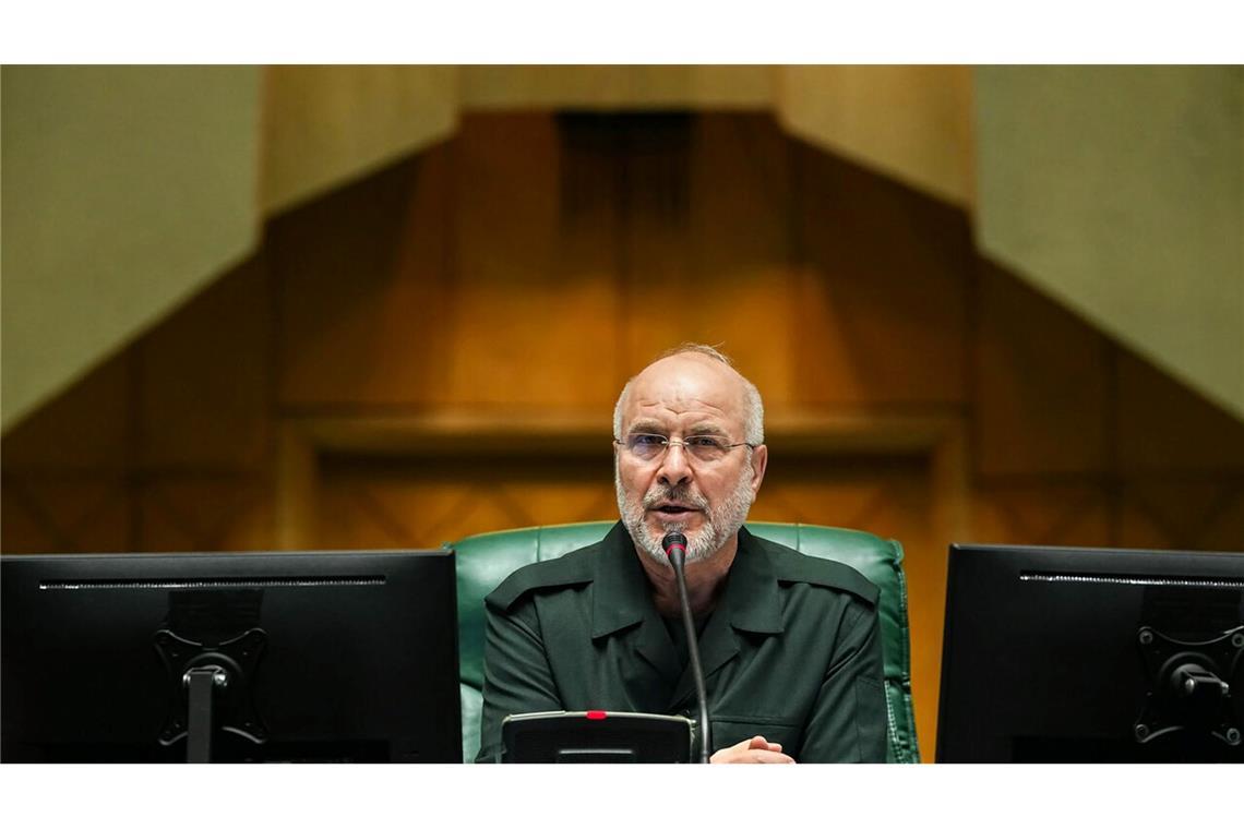 Irans Parlamentspräsident Mohammed Bagher Ghalibaf Verhandlungen mit den USA dementiert. (Archivbild)