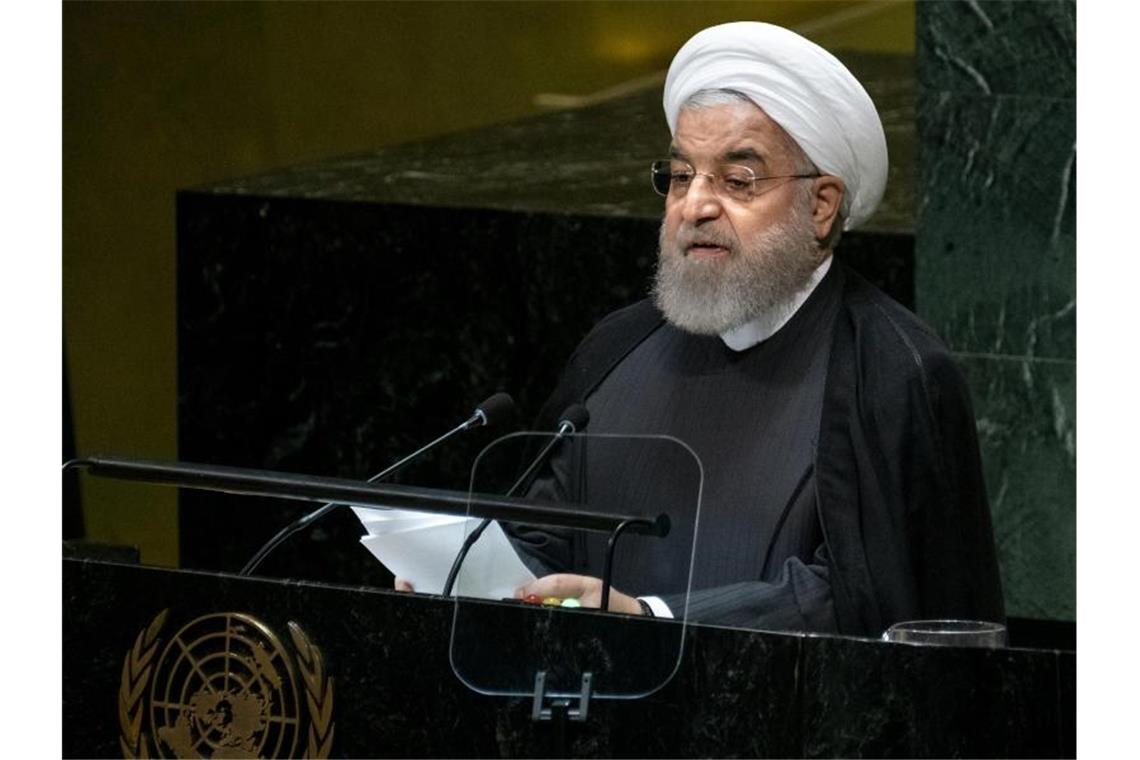 Irans Präsident Ruhani spricht vor der UN-Vollversammlung in New York. Foto. Craig Ruttle/AP Foto: Craig Ruttle