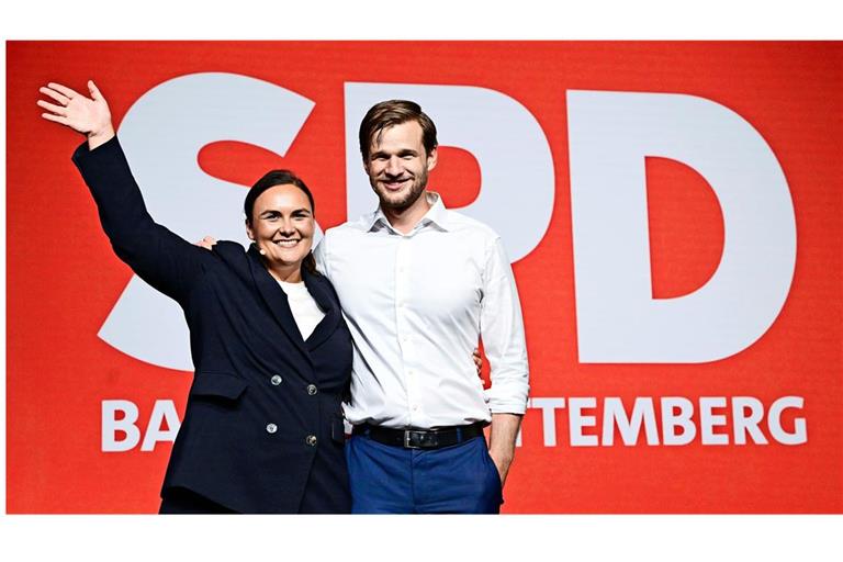 Isabel Cademartori und Robin Mesarosch haben die SPD-Delegierten überzeugt.