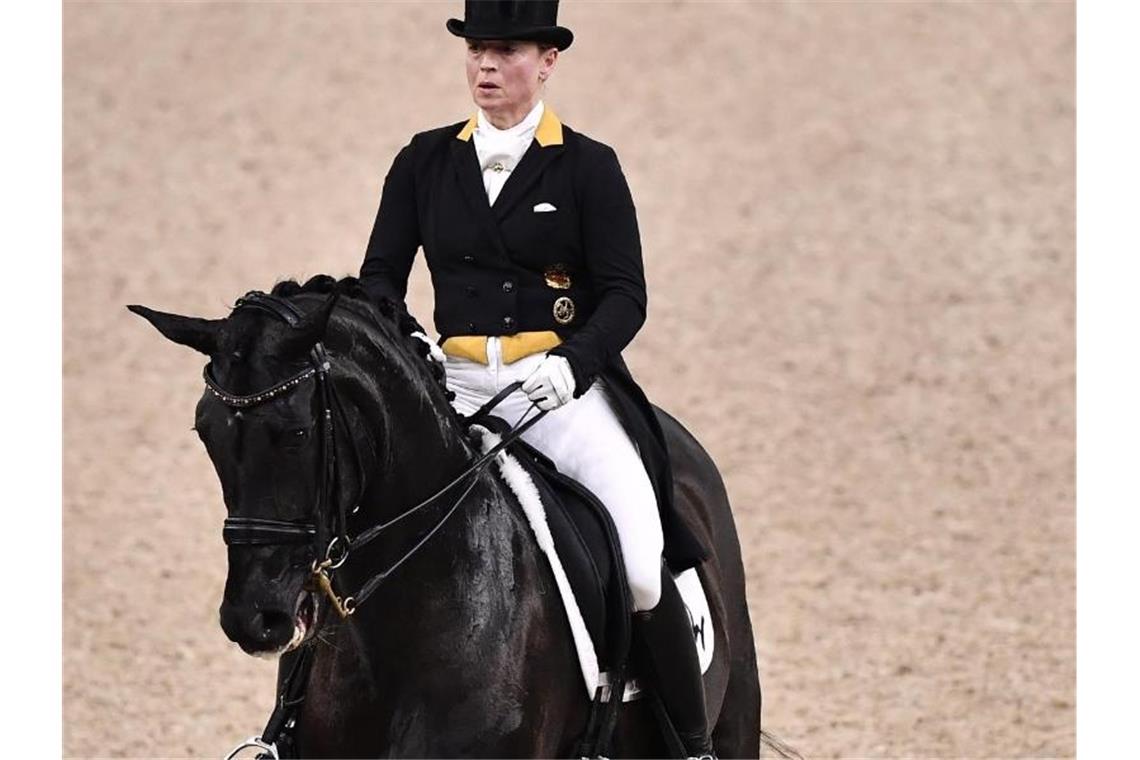 Isabell Werth gewann auf Weihegold den Grand Prix in Stuttgart. Foto: Bjorn Larsson Rosvall/TT News Agency/dpa