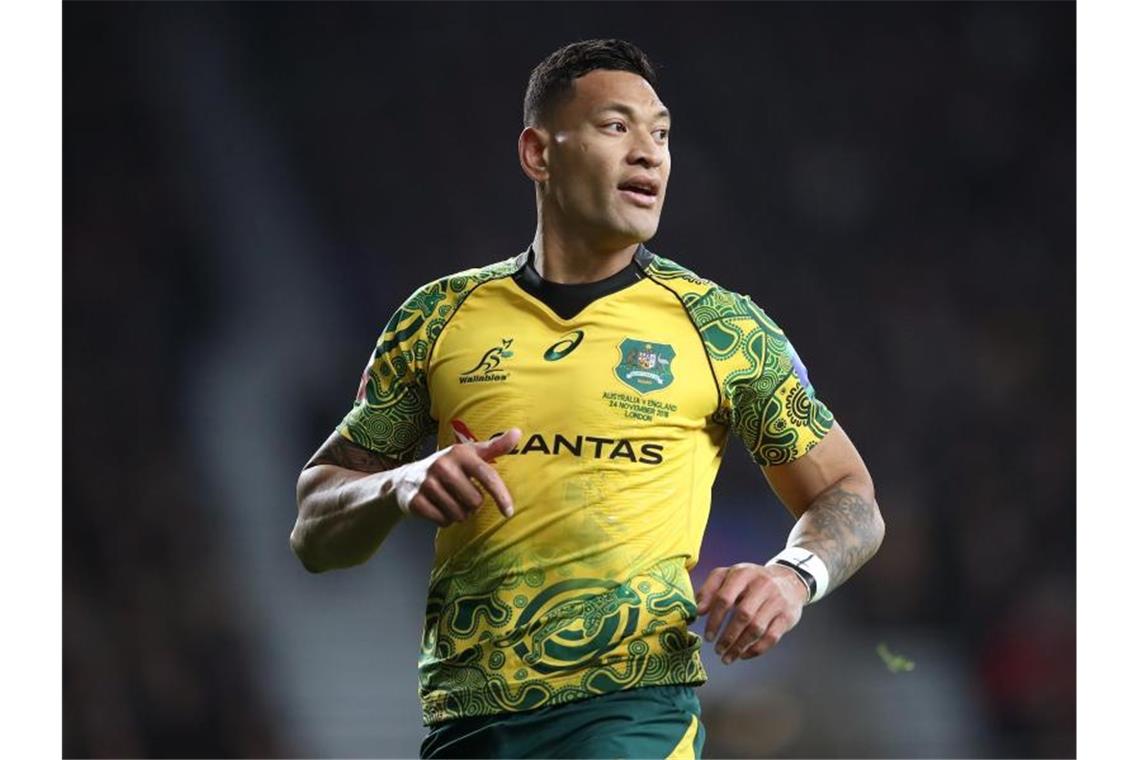 Australiens Rugby-Star Folau verliert Vertrag Israel Folau hat wegen einer Hasstirade gegen Homosexuelle seinen millionenschweren Vertrag verloren. Foto: Adam Davy/PA Wire