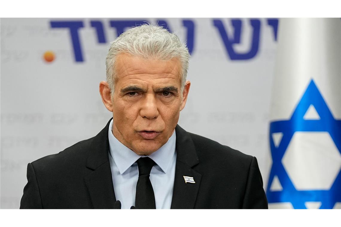 Israels Oppositionspolitiker Lapid hält eine komplette Eroberung Gazas für eine schlechte Idee. (Archivbild)