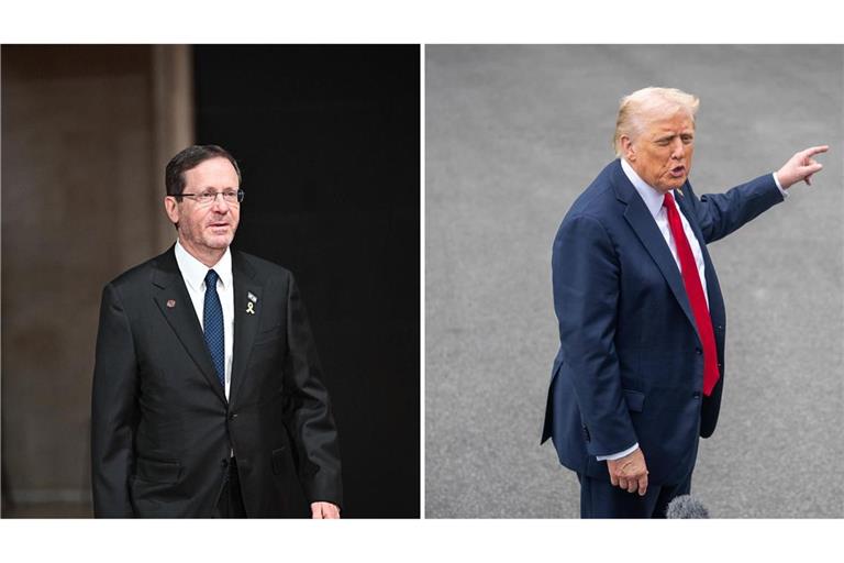 Israels Präsident Isaac Herzog (links) schlägt US-Präsident Trumpe (rechts) für den Friedensnobelpreis vor.