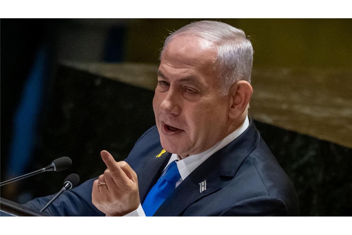 Netanjahu zu iranischem Volk: Sie und ich wollen Krieg nicht Israels Regierungschef Benjamin Netanjahu auf der UN-Vollversammlung. (Archivbild)