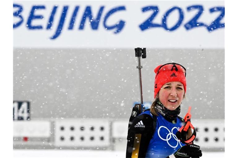 Ist auch im Massenstartrennen dabei: Franziska Preuss. Foto: Hendrik Schmidt/dpa-Zentralbild/dpa