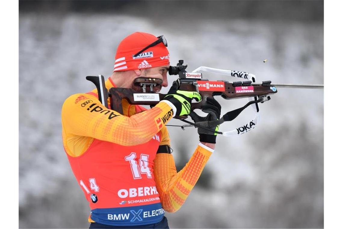 Ist mit Deutschlands Biathlon-Männern in Ruhpolding gefordert: Arnd Peiffer. Foto: Martin Schutt/dpa-Zentralbild/dpa