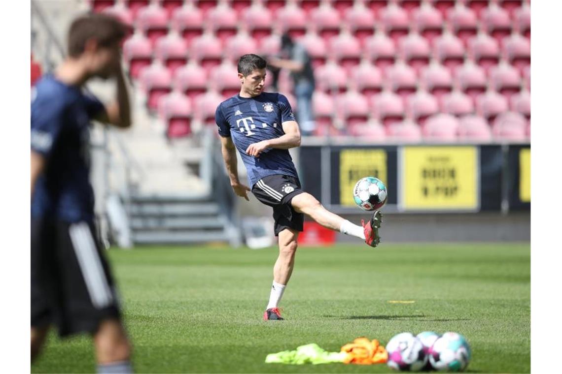 Ist nach seiner Verletzungpause zurück in Bayerns Startelf: Torjäger Robert Lewandowski. Foto: Tom Weller/dpa-Pool/dpa