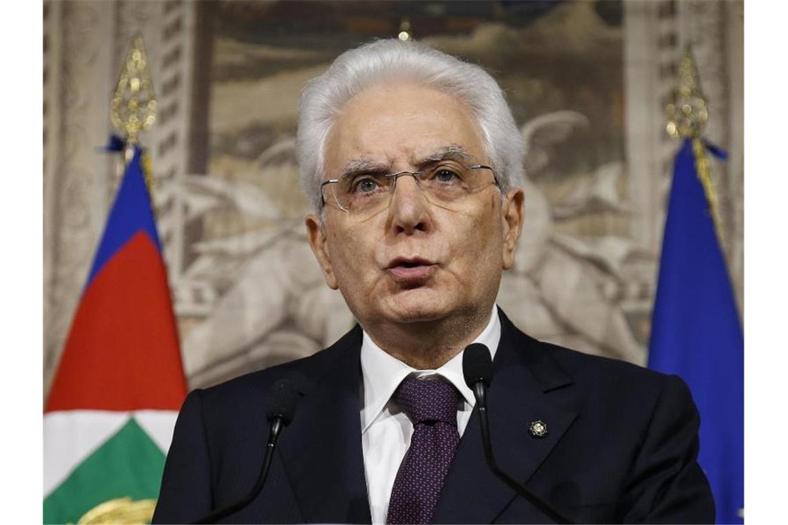 Italiens Präsident Sergio Mattarella im Mai vergangenen Jahres während der damaligen Regierungskrise. Foto: Fabio Frustaci/ANSA/AP