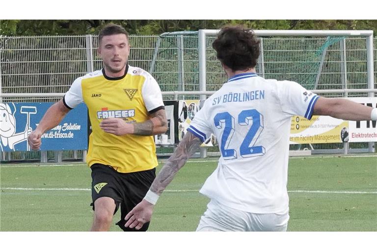 Ivan Matanovic (links) sorgte für das schnellste Saisontor in der laufenden Landesliga-Runde: Der Echterdinger Stürmer traf gegen Böblingen nach 18 Sekunden.