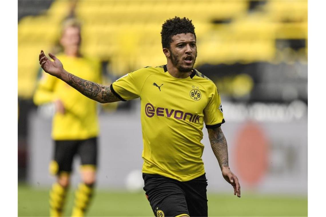 Jadon Sancho steht gegen Paderborn wieder in der Startelf. Foto: Martin Meissner/AP-Pool/dpa