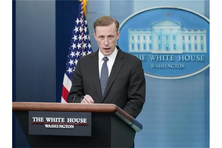 Jake Sullivan spricht während eines Pressebriefings im Weißen Haus. Foto: Patrick Semansky/AP/dpa