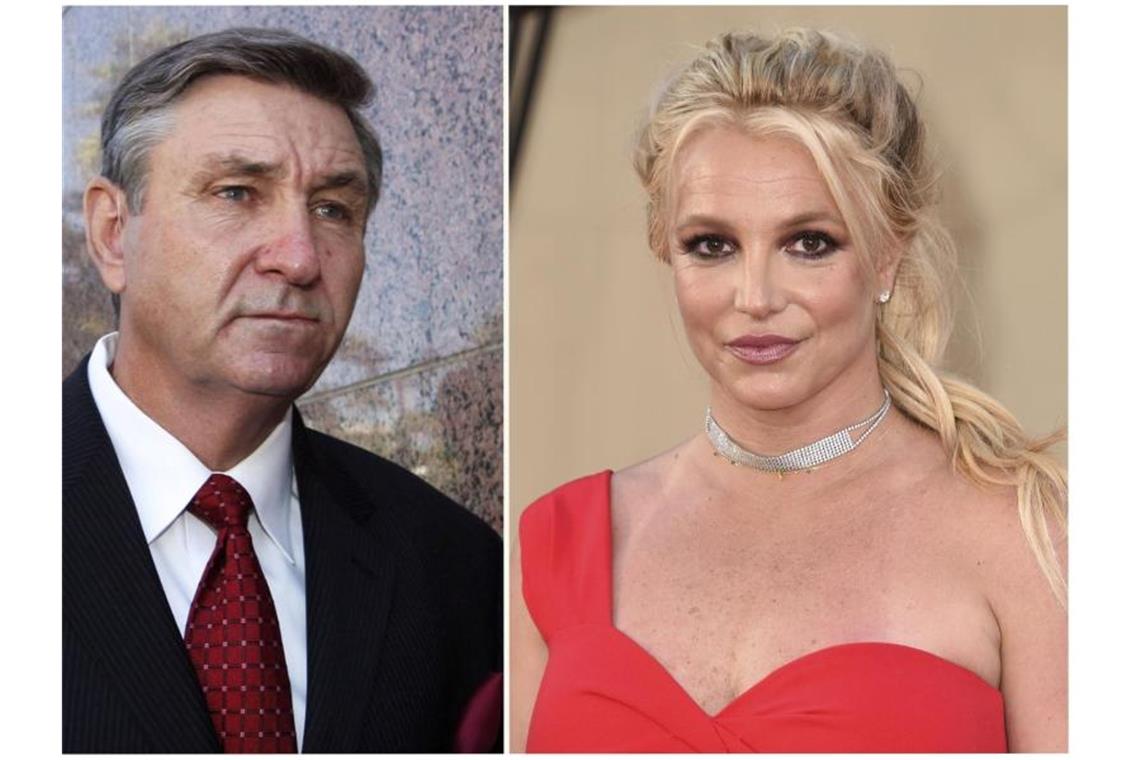 „Bester Tag aller Zeiten“: Freiheit für Britney Spears Jamie Spears (l), Vater der Sängerin Britney Spears und Britney Spears. (Archivbild). Foto: Uncredited/AP/dpa