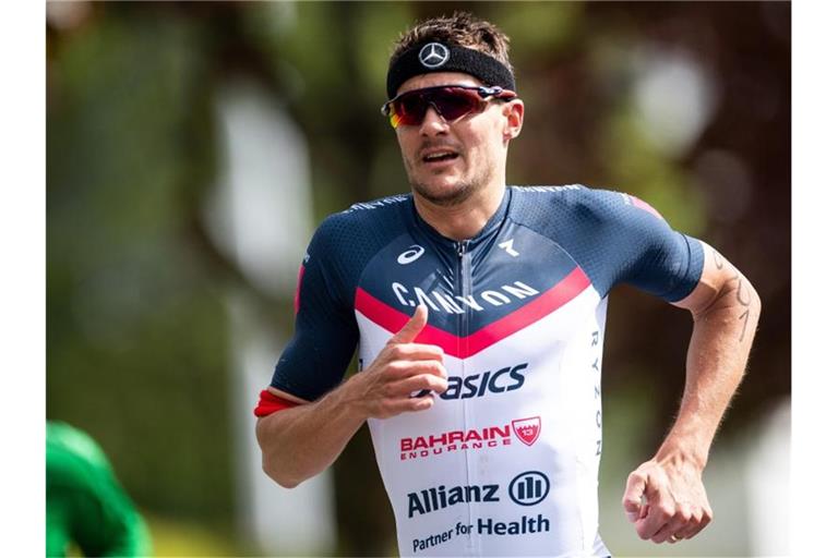 Jan Frodeno während eines Triathlons. Foto: Marius Becker/Archivbild