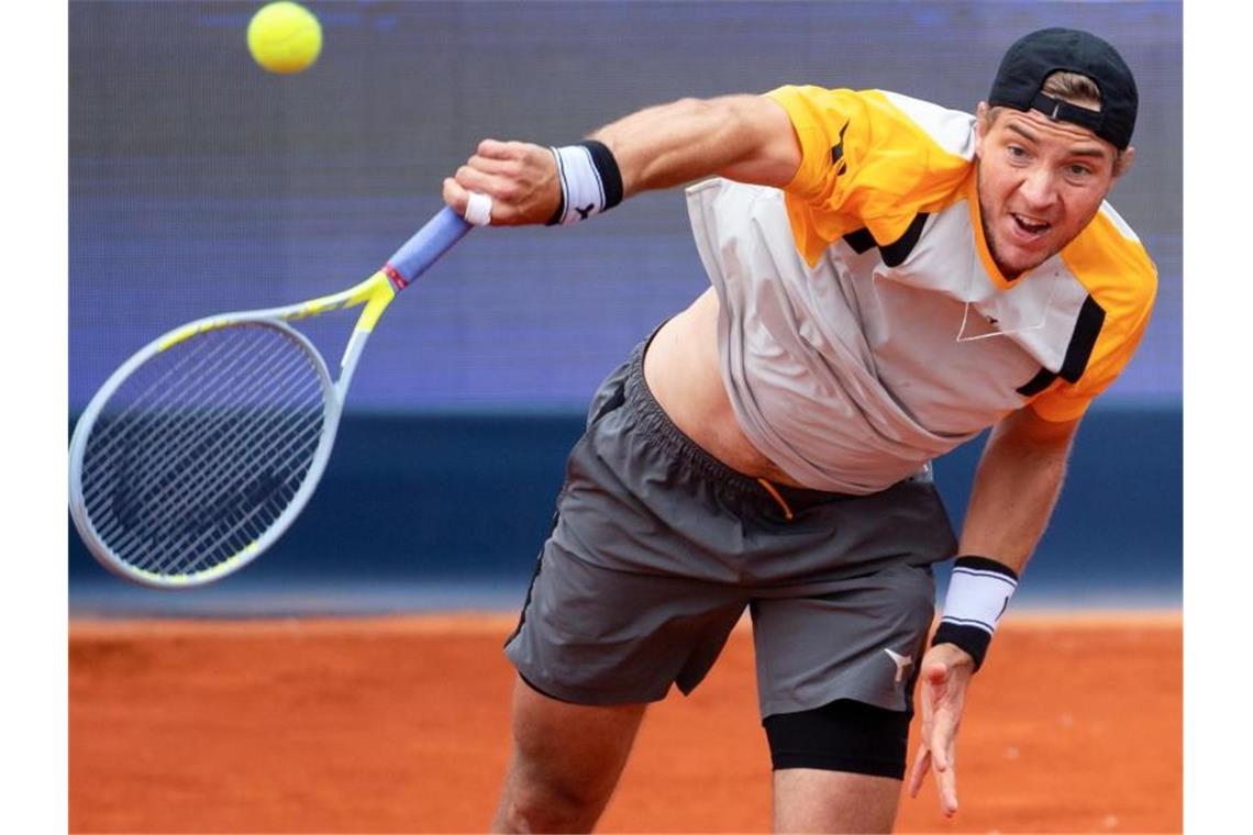 Schläger zertrümmert: Struff besiegt in München Koepfer Jan-Lennard Struff erreichte in München das Viertelfinale. Foto: Sven Hoppe/dpa