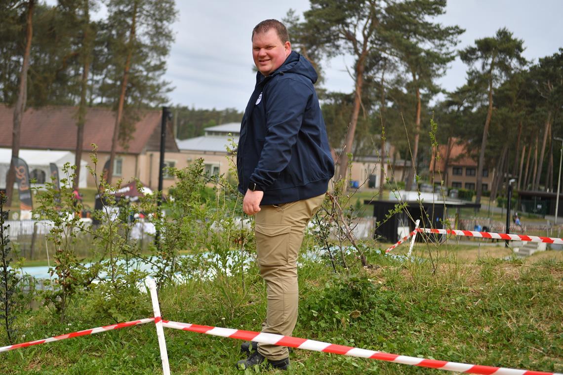 Jan Schlichenmaier im Einsatz an der Mountainbikestrecke. Foto: Patrick Cosyn
