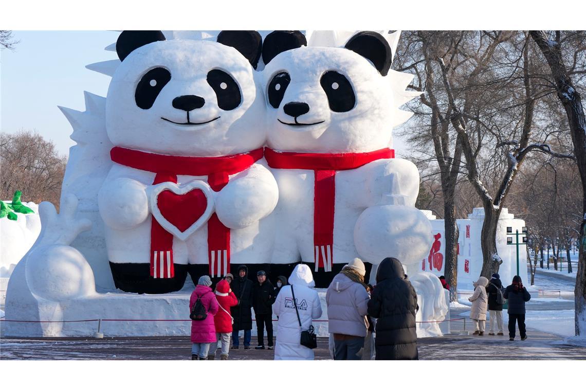 Jedes Jahr strömen Millionen von Besuchern nach Harbin, um die Schnee- und Eis-Skulpuren zu sehen.