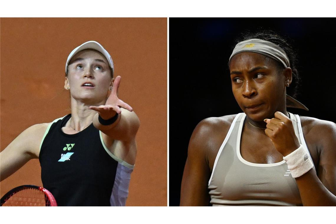 Jelena Rybakina (links) und Coco Gauff haben beim Porsche Tennis Grand Prix das Viertelfinale erreicht.