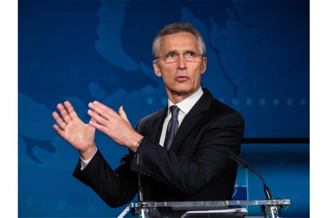Türkei blockiert Nato-Verteidigungsplan für Osteuropa Jens Stoltenberg, Generalsekretär der Nato, spricht bei einer Pressekonferenz. Foto: -/NATO/dpa