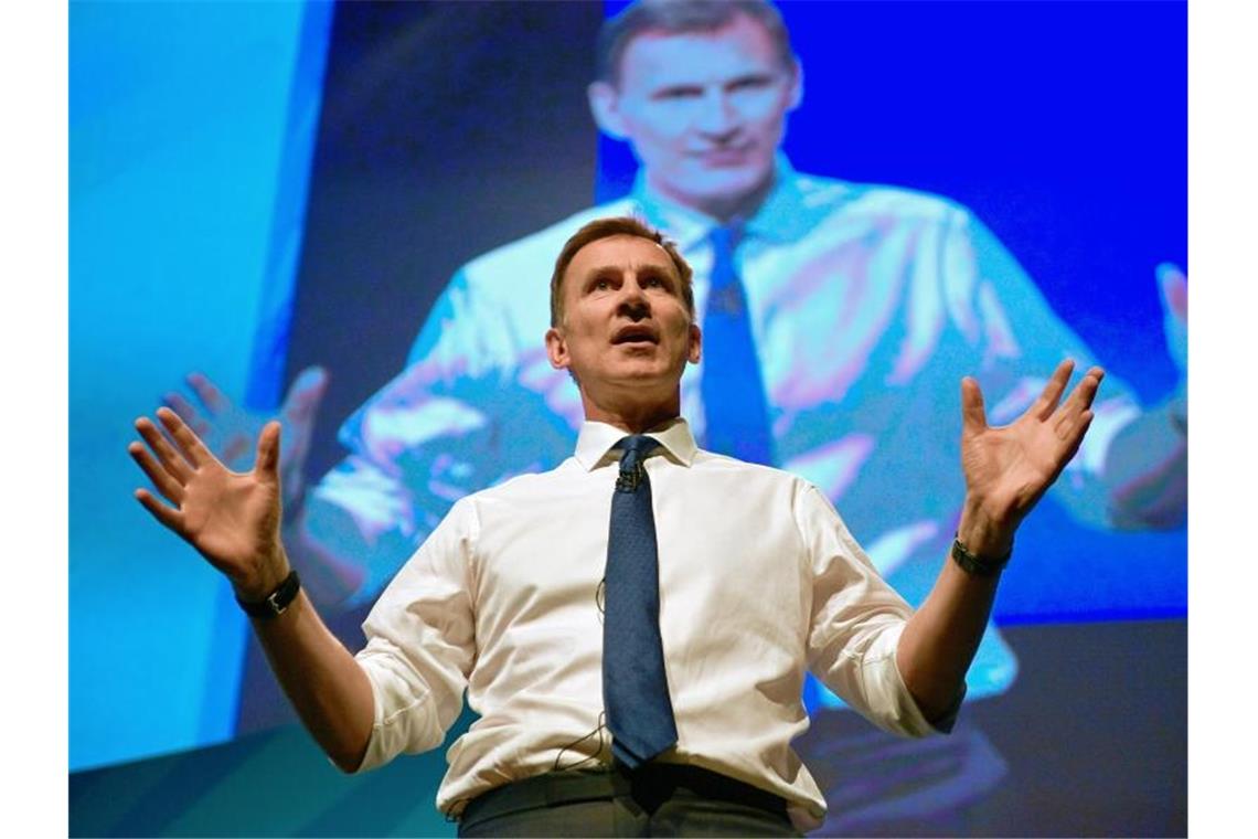 Zeitung: Britischer Premier wird am 23. Juli bekanntgegeben Jeremy Hunt, Außenminister von Großbritannien, ist im Rennen um die Nachfolge von May. Foto: Ben Birchall/PA Wire