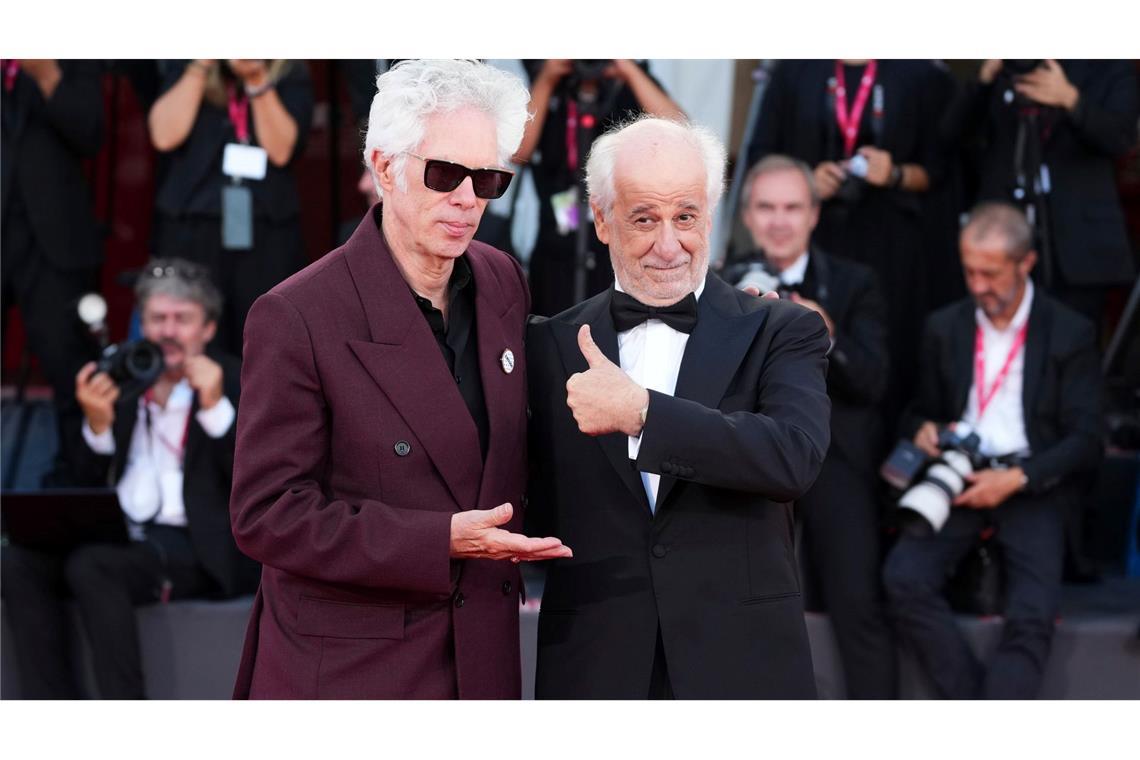 Goldener Löwe in Venedig für Jim Jarmusch Jim Jarmusch und Toni Servillo vor der Preisverleihung.