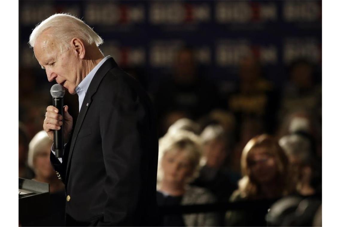 Joe Biden, demokratischer Bewerber um die Präsidentschaftskandidatur, während einer Wahlkampfveranstaltung. Foto: Marcio Jose Sanchez/AP/dpa